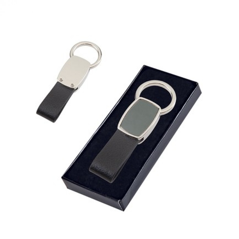 120 Tek Taraflı Suni Deri Metal Anahtarlık (Kutulu)