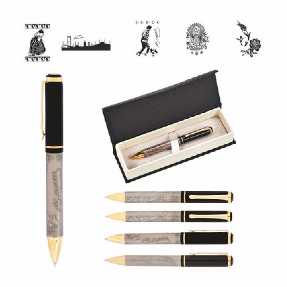 659-K Kabartma Figürlü Tükenmez Kalem Seti