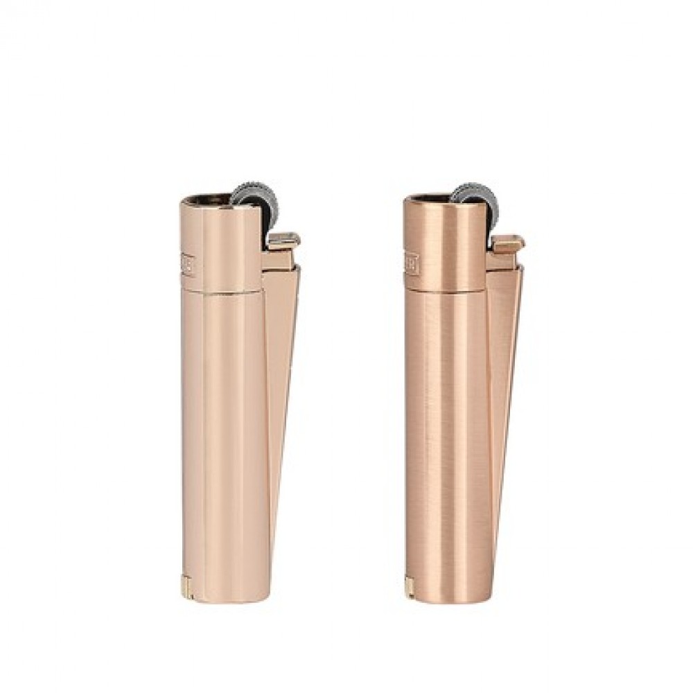 MT-115 Clipper Büyük Boy Rose Gold Metal Taşlı Çakmak